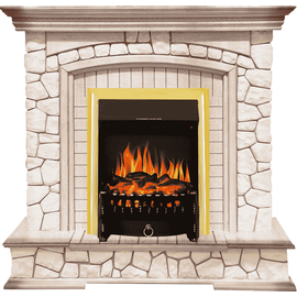 Каминокомплект Royal Flame Preston Белый/Слоновая кость с патиной с очагом Fobos FX Brass