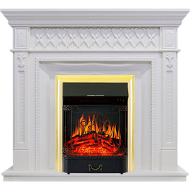 Каминокомплект Royal Flame Alexandria Белый дуб с очагом Majestic FX Brass