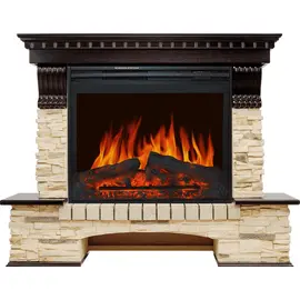 Каминокомплект Royal Flame Pierre Luxe Темный дуб/Сланец 1320 с очагом Jupiter FX New