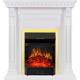 Каминокомплект Royal Flame Orlean Белый с очагом Majestic FX Brass
