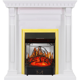 Каминокомплект Royal Flame Orlean Белый с очагом Majestic FX M Brass