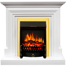 Каминокомплект Royal Flame Bradford Белый с очагом Fobos FX Brass