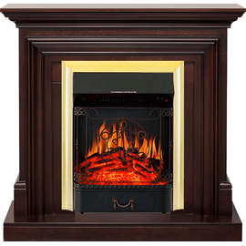 Каминокомплект Royal Flame Bradford Темный дуб с очагом Majestic FX Brass