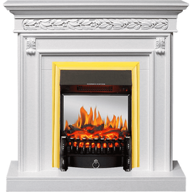 Каминокомплект Royal Flame Valletta Белый с очагом Fobos FX M Brass