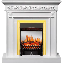 Каминокомплект Royal Flame Valletta Белый с очагом Fobos FX M Brass