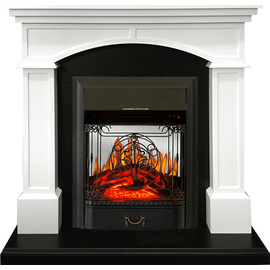 Каминокомплект Royal Flame Langford Белый с черным с очагом Majestic FX M Black