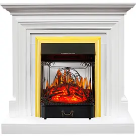 Каминокомплект Royal Flame Bradford Белый с очагом Majestic FX M Brass