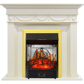 Каминокомплект Royal Flame Corfu Слоновая кость с очагом Majestic FX M Brass