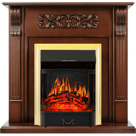 Каминокомплект Royal Flame Venice Махагон коричневый антик с очагом Majestic FX Brass