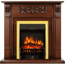 Каминокомплект Royal Flame Venice Махагон коричневый антик с очагом Fobos FX Brass