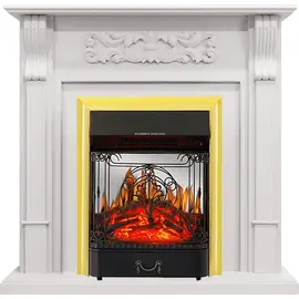 Каминокомплект Royal Flame Venice Фактурный белый с очагом Majestic FX M Brass