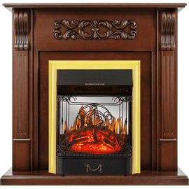 Каминокомплект Royal Flame Venice Махагон коричневый антик с очагом Majestic FX M Brass