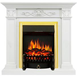 Каминокомплект Royal Flame Verona Белый дуб с очагом Fobos FX Brass