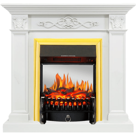 Каминокомплект Royal Flame Verona Белый дуб с очагом Fobos FX M Brass