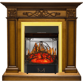 Каминокомплект Royal Flame Verona Дуб антик с очагом Majestic FX M Brass