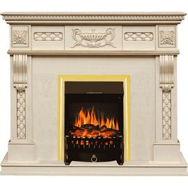 Каминокомплект Royal Flame Corsica Слоновая кость с патиной с очагом Fobos FX Brass