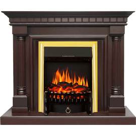 Каминокомплект Royal Flame Dallas Темный дуб с очагом Fobos FX Brass