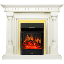 Каминокомплект Royal Flame Dallas Слоновая кость с патиной с очагом Majestic FX Brass