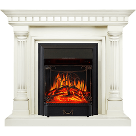 Каминокомплект Royal Flame Dallas Слоновая кость с патиной с очагом Majestic FX Black