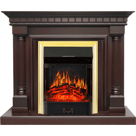 Каминокомплект Royal Flame Dallas Темный дуб с очагом Majestic FX Brass