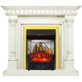 Каминокомплект Royal Flame Dallas Слоновая кость с патиной с очагом Majestic FX M Brass