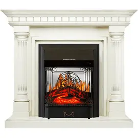 Каминокомплект Royal Flame Dallas Слоновая кость с патиной с очагом Majestic FX M Black