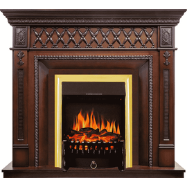Каминокомплект Royal Flame Alexandria махагон коричневый антик с очагом Fobos FX Brass