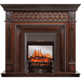 Каминокомплект Royal Flame Alexandria махагон коричневый антик с очагом Fobos FX M Black