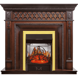 Каминокомплект Royal Flame Alexandria махагон коричневый антик с очагом Majestic FX M Brass