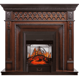Каминокомплект Royal Flame Alexandria махагон коричневый антик с очагом Majestic FX M Black