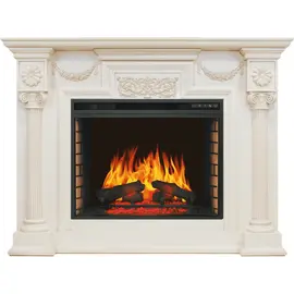 Каминокомплект Royal Flame London Слоновая кость с патиной с очагом Vision 28 EF LED FX