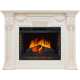 Каминокомплект Royal Flame London Слоновая кость с патиной с очагом Vision 30 EF LED FX