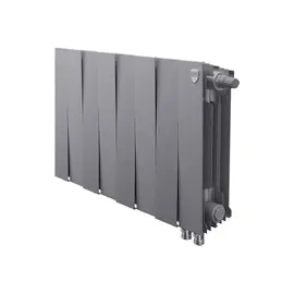 Royal Thermo PianoForte 300/Silver Satin х8 VD, Количество секций (шт): 8, Межосевое расстояние (мм): 300, Подключение: Нижнее