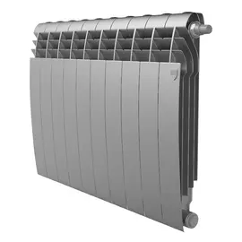 Royal Thermo BiLiner 500 Silver Satin х10 VD, Количество секций (шт): 10, Межосевое расстояние (мм): 500, Подключение: Нижнее