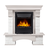 Firelight Forte Classic U (угловой) камень белый, шпон белёный дуб