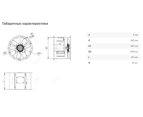 Неватом VO-5,6-О-1-0,55/1500-15C1-01, Типоразмер дм (мм) : 5,6 (560), Тип: Без опорной рамы, Мощность: 0,55 кВт, Производительность (м³/ч): 8400, - 7
