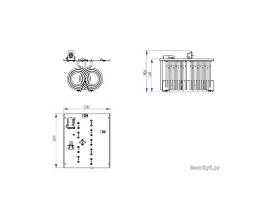 Shuft EH/CAUF 800-2,4/1, Мощность нагревателя (кВт): 2,4, - 3