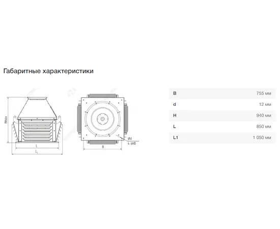 Nevatom VKRS-6,3-DU400-1,1/1000-01-0,9, Исполнение: Дымоудаления ДУ 400 ºС, Диаметр: 630 мм, Производительность (м³/ч): 800, - 4