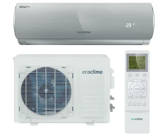 Ecoclima ECW/I-09QCG, Рекомендуемая площадь и мощность: 25 м² - 2,5 кВт, Цвет: Серый