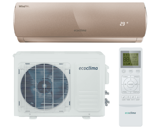 Ecoclima ECW/I-12QCB, Рекомендуемая площадь и мощность: 35 м² - 3,5 кВт, Цвет: Золотой