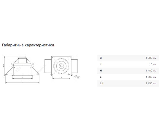 Nevatom VKRF-10,0-DU600-11/750-01-1, Исполнение: Дымоудаления ДУ 600 ºС, Диаметр: 1000 мм, Производительность (м³/ч): 42460, - 4