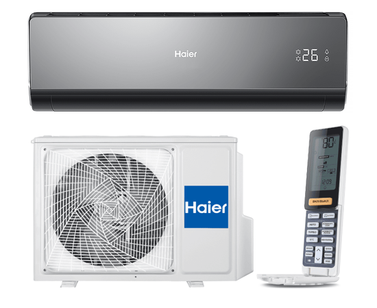 Haier HSU-24HNF203/R2-B, Рекомендуемая площадь и мощность: 70 м² - 7 кВт, Тип кондиционера: Неинверторный, Цвет: Чёрный