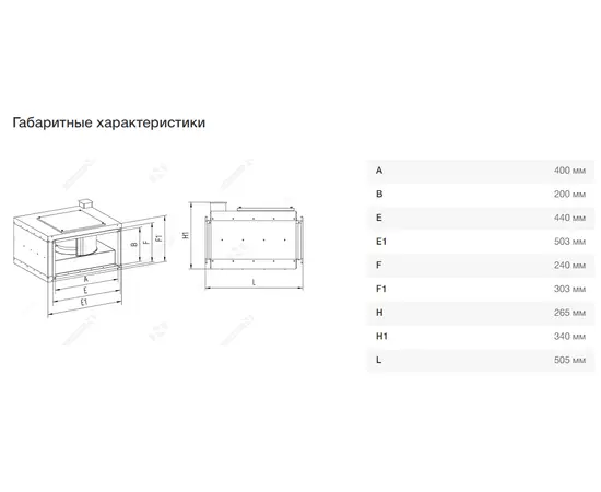 Неватом VKP 400-200/20-4Dsh, Типоразмер (мм): 400х200, Напряжение: 380 В, Шумоизоляция: Есть, - 6