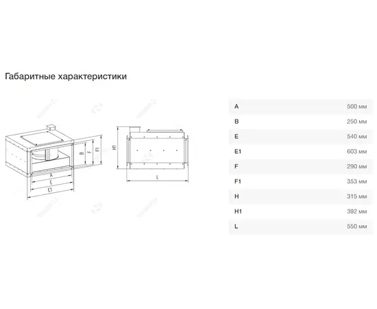 Неватом VKP 500-250/22-4Esh, Типоразмер (мм): 500х250, Напряжение: 220 В, Шумоизоляция: Есть, - 6