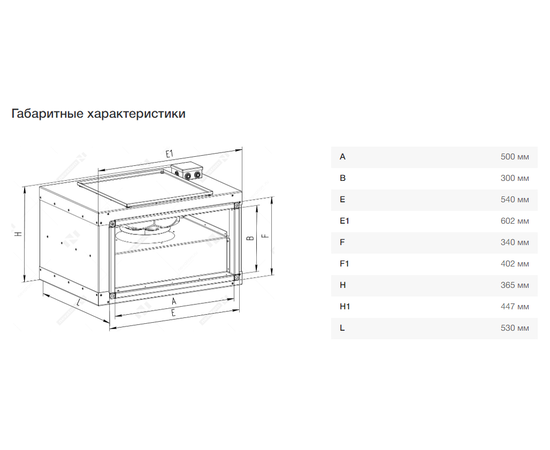 Неватом VKPN 500-300/28-2Esh, Типоразмер (мм): 500х300, Напряжение: 220 В, Шумоизоляция: Есть, - 6