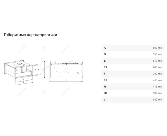 Неватом VKP 600-350/31-4D, Типоразмер (мм): 600х350, Напряжение: 380 В, Шумоизоляция: Нет, - 6