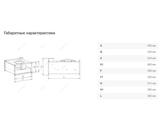 Неватом VKP 500-250/22-4E, Типоразмер (мм): 500х250, Напряжение: 230 В, Шумоизоляция: Нет, - 6