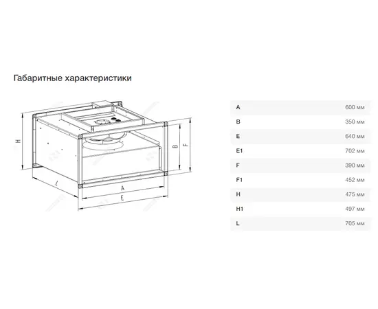 Неватом VKPN 600-350/40-4D, Типоразмер (мм): 600х350, Напряжение: 380 В, Шумоизоляция: Нет, - 6