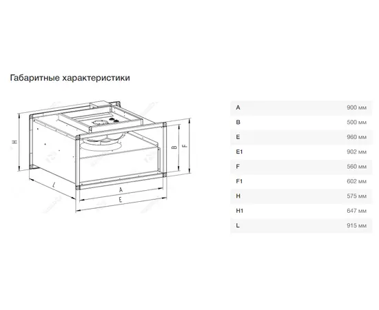 Неватом VKPN 900-500/56-4D, Типоразмер (мм): 900х500, Напряжение: 380 В, Шумоизоляция: Нет, - 6