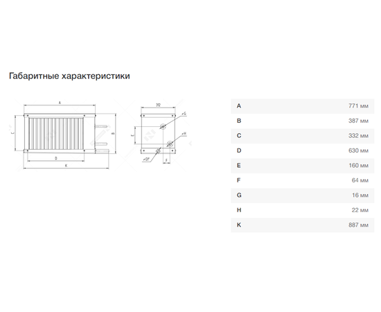 Nevatom OFP 60*30/3-L, Типоразмер (мм): 600х300, Мощность: 8,32 кВт, Сторона подключения: Слева, - 5